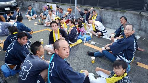 7月22日 八幡神社祭礼に久里浜天神社氏子会として応援に駆けつけました。